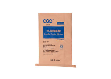 China Os sacos tecidos polipropileno do papel de embalagem de Brown de 3 camadas, costume imprimiram sacos do saco da alimentação fornecedor
