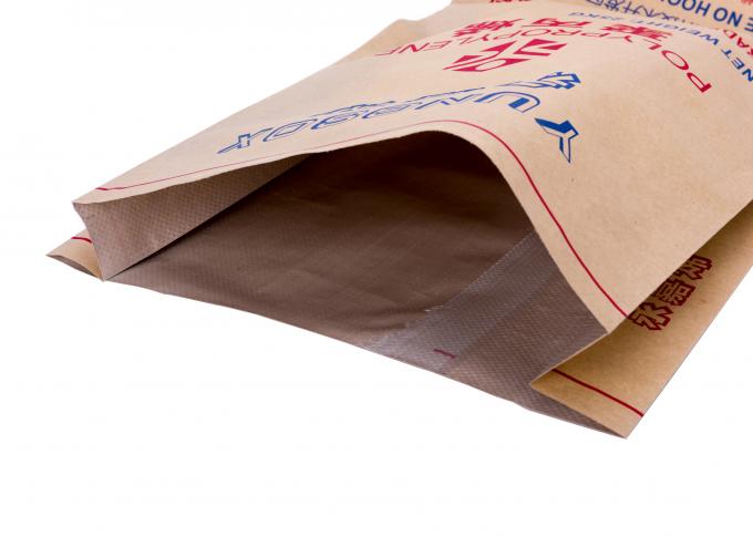 Saco de papel plástico de Kraft do saco de papel da soldadura térmica com material tecido Pp da tela