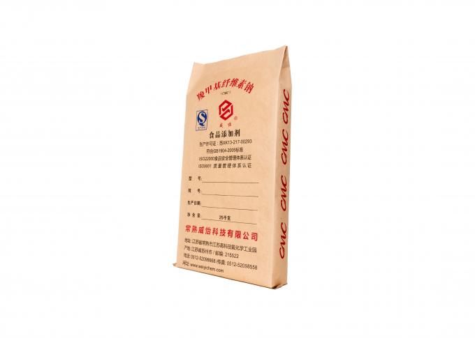 Sacos de papel resistentes inferiores costurado/do bloco Brown para a embalagem dos produtos químicos/materiais do alimento