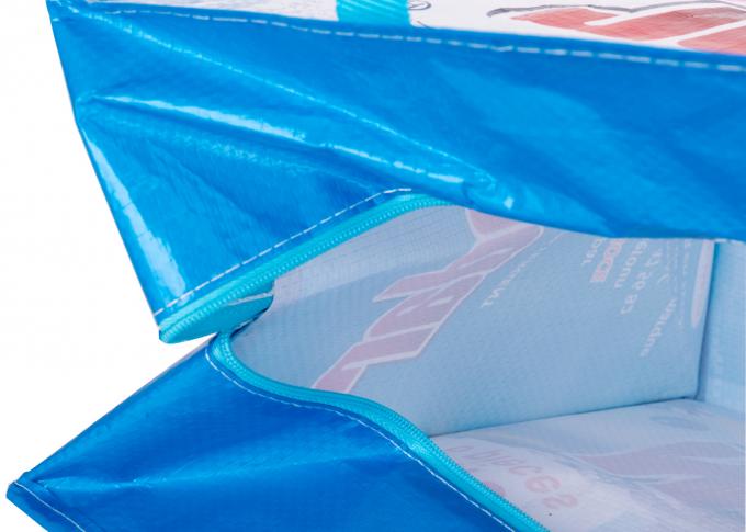 Recicl sacos de compras não tecidos ambientais do azul com logotipo impresso costume