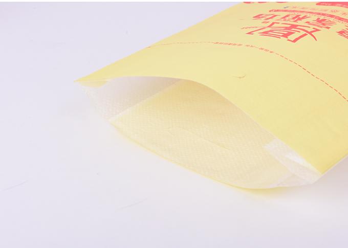 Sacos de empacotamento tecidos PP do arroz do costume 5kg com punho e o reforço lateral transparente