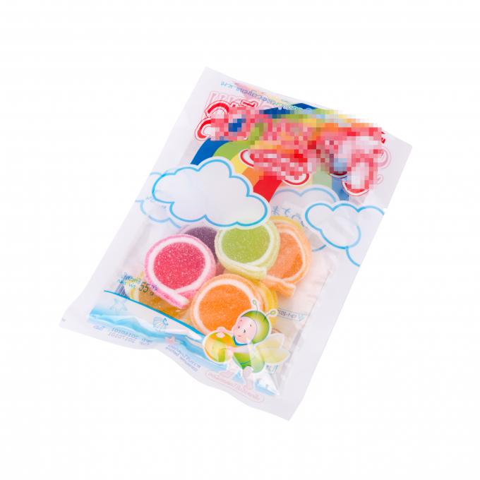 Sacos macios da embalagem do açúcar dos doces com impressão a cores completa feita sob encomenda da janela clara