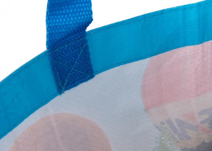 Sacos de compras tecidos revestidos OPP com impressão fria do Gravure da parte inferior do bloco do selo