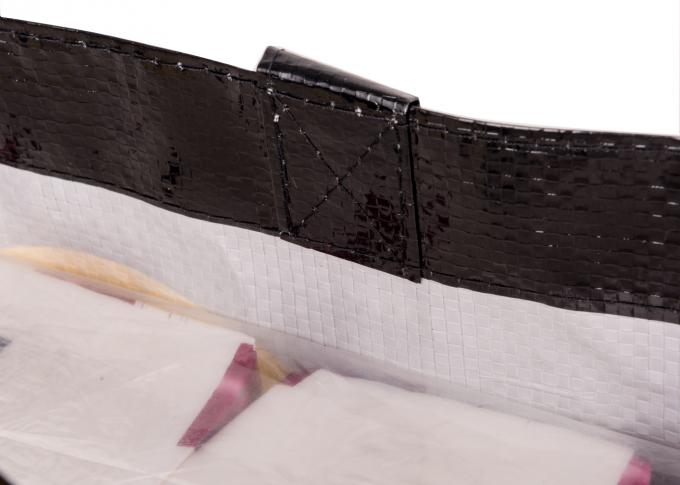 Sacos de compras não tecidos dobráveis pretos Eco amigável com tela tecida plástico de Bopp